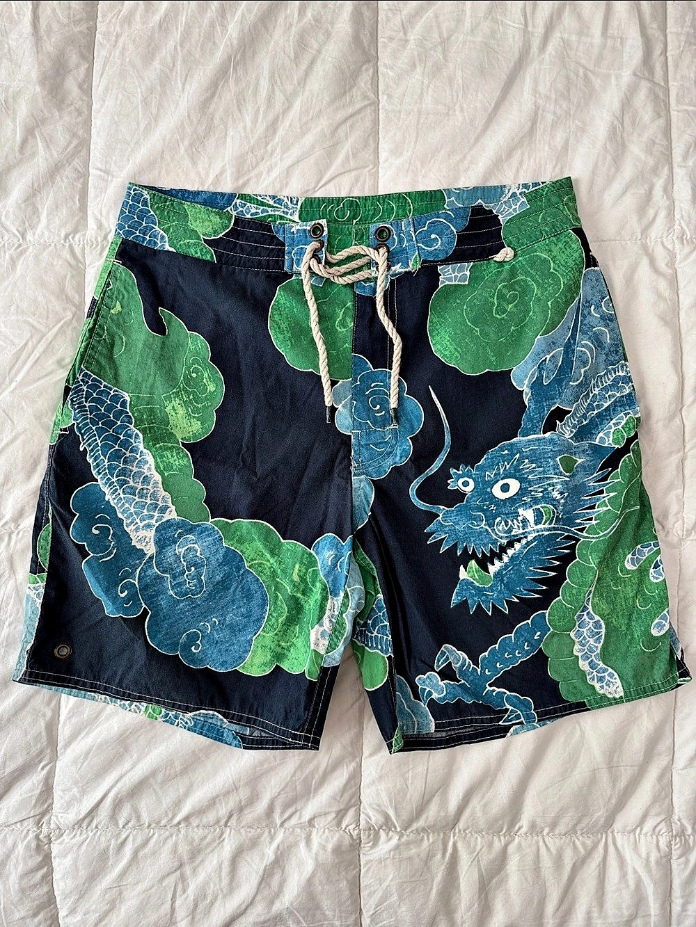 Polo Ralph Lauren Chinese Dragon Print Swim Board Shorts Waist 30